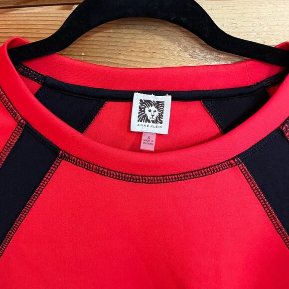 Anne Klein Womens Red Striped Short Sleeve Jewel Neck Top Small - Picture 3 of 7